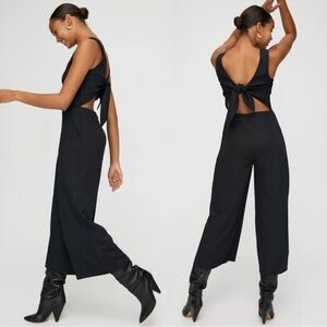 ARITZIA WILFRED ECOULEMENT TIE BACK CROPPED WIDE LEG JUMPSUIT